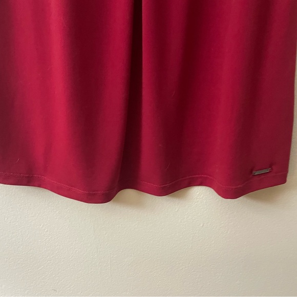 Calvin Klein Red Flutter Sleeve Blouse Size M | Romantic Feminine Career Top - Picture 6 of 7